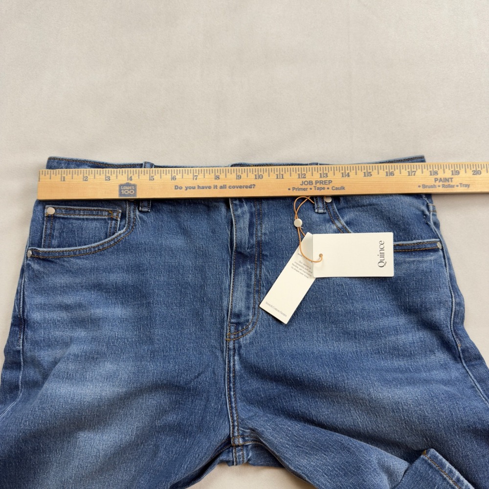 Quince Bella Stretch Relaxed Straight Jeans Atlantic Blue 33 CRGCLC006 NWT - Picture 6 of 11